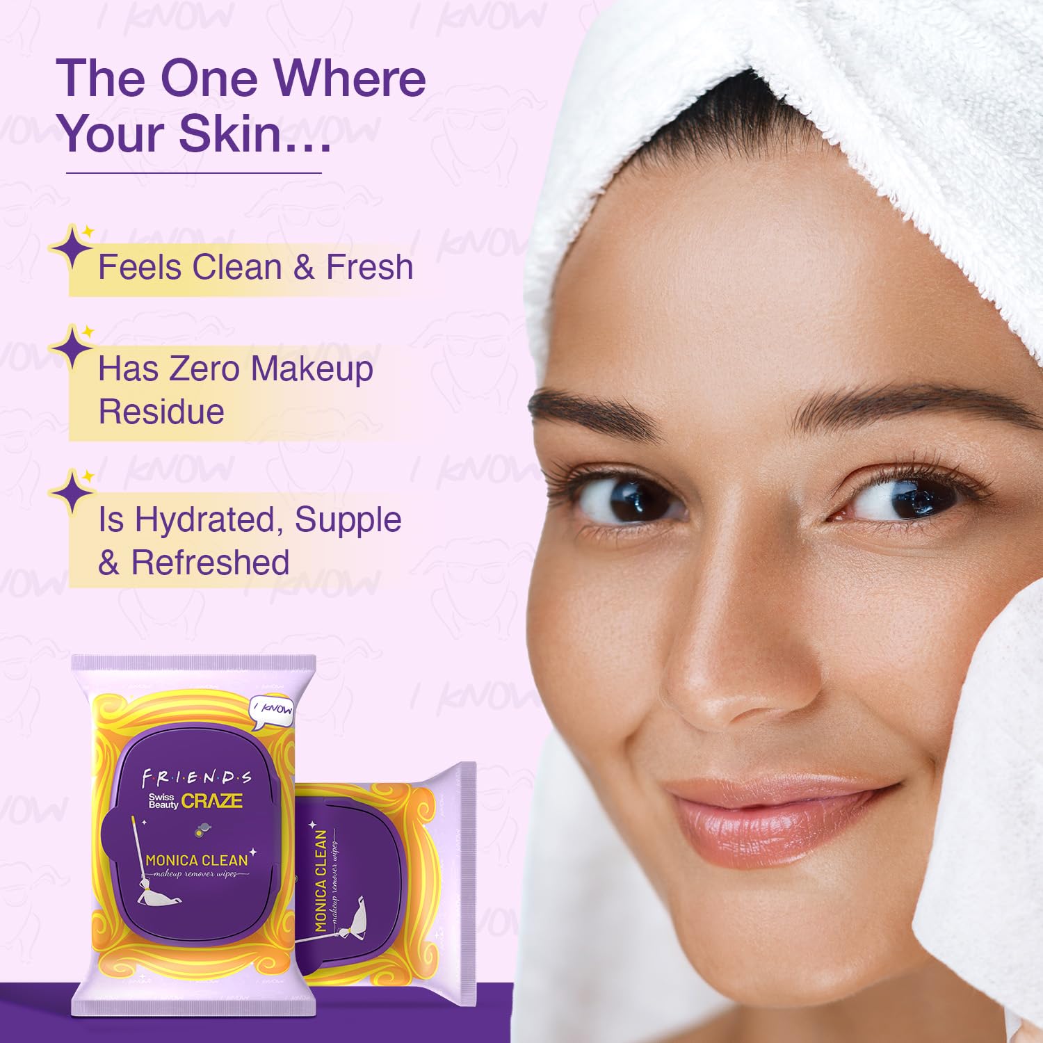Swiss Beauty Craze Monica Clean Makeup Remover Wipes | Clean & Fresh | Zero Makeup Residue | Soft & Hydrating | 30 Pieces | Easy To Use