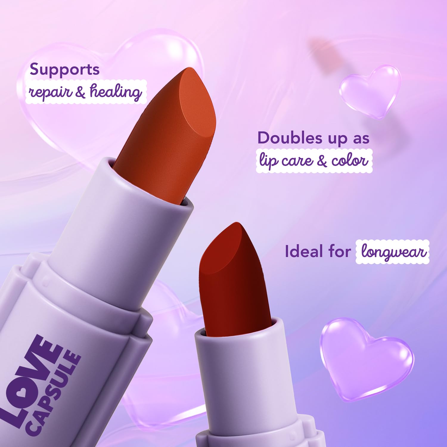 Blue Heaven Love Capsule Powder Matte Lipstick Infused With Vitamin E & Castor Oil for Intense Hydration| High Color Payoff| Matte Finish| Long Lasting Lipstick for women |Midnight Berry, 4gm