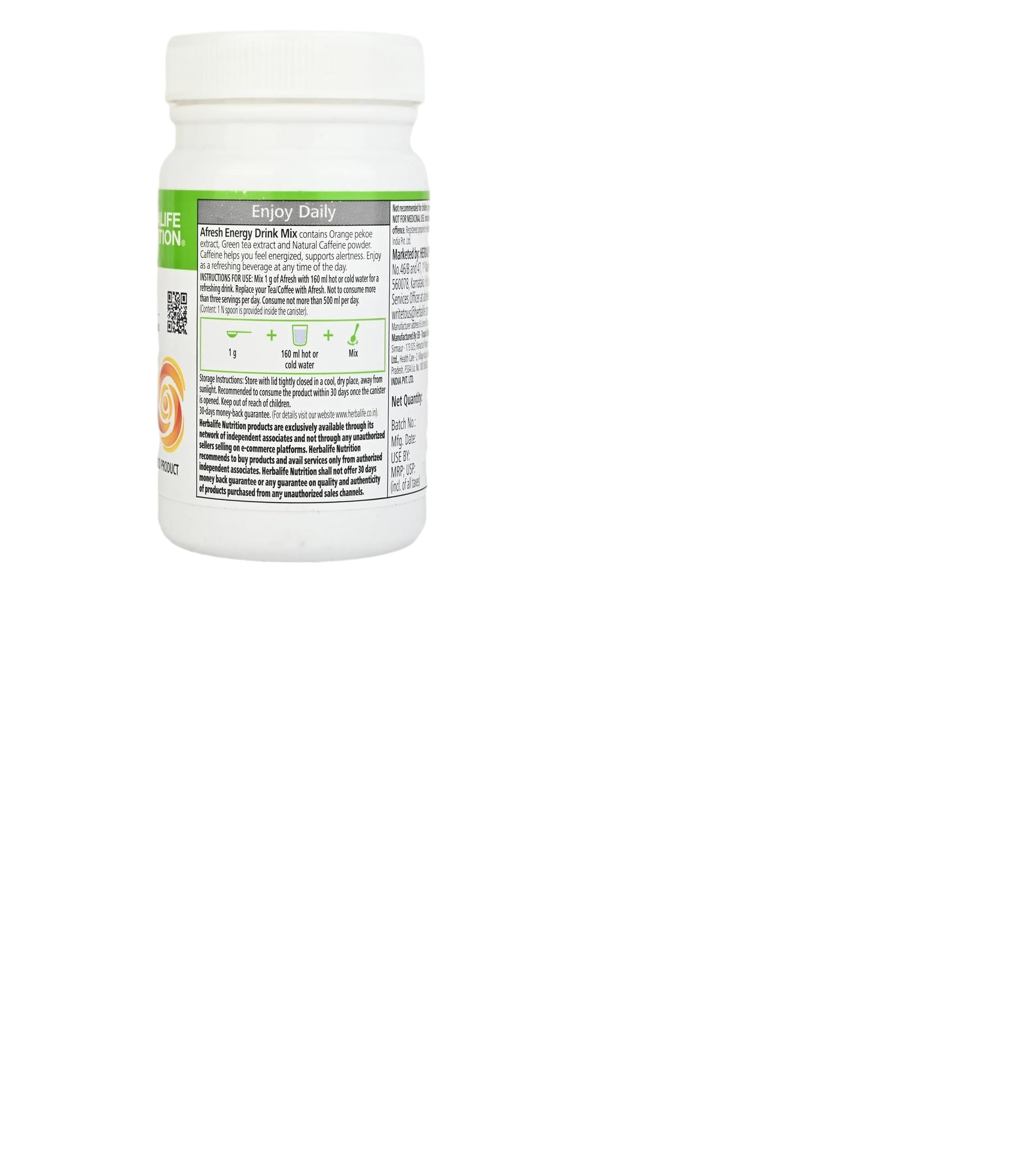 2X Herblife Afresh Energy Drink Concentrated Tea – Peach Flavor – Free Shipping