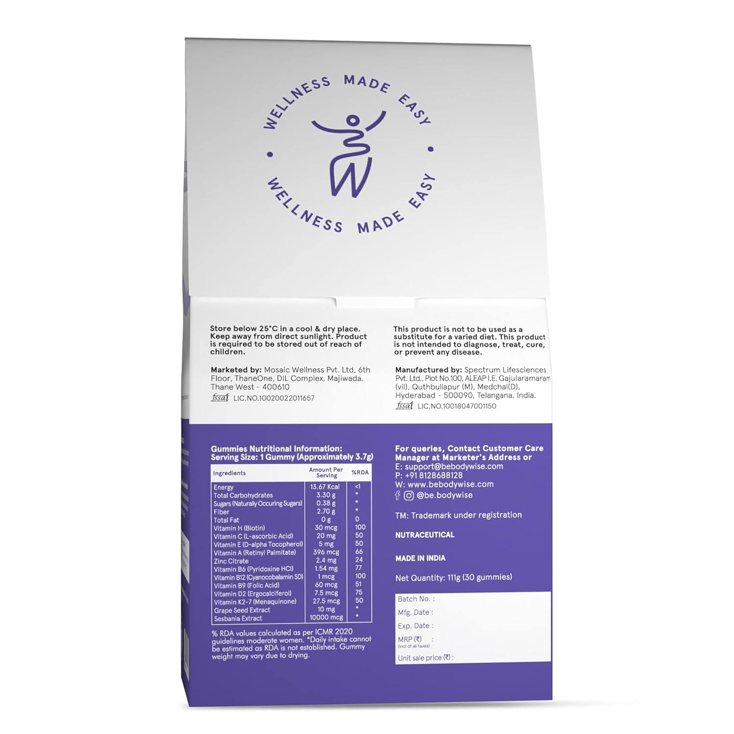 BeBodywise Hair Health Gummies - 30 Gummies