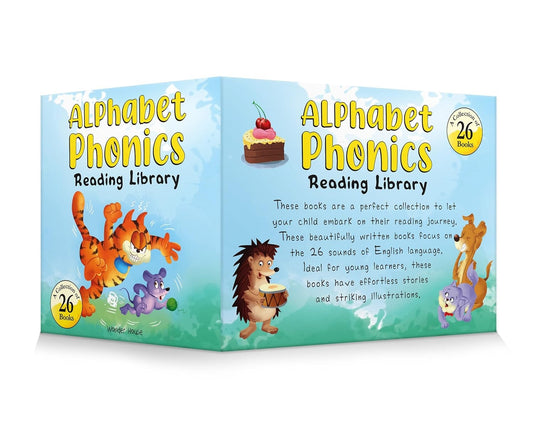 Alphabet Phonics – Reading Library for Children (Boxset of 26 Books): A–Z Phonics Readers with Sight Words, Rhymes & Fun Stories |  Board book – Box set