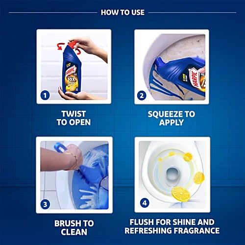Harpic Disinfectant Toilet Cleaner Liquid - Lemon, 500 ml