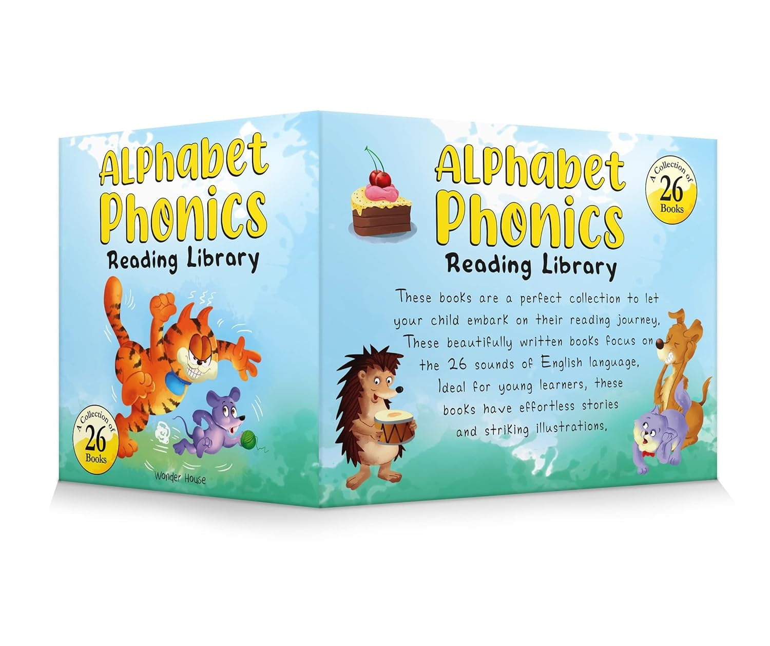 Alphabet Phonics – Reading Library for Children (Boxset of 26 Books): A–Z Phonics Readers with Sight Words, Rhymes & Fun Stories | Early Reading Box Set for Kids Learning to Read | Ages 3–6 Years Board book