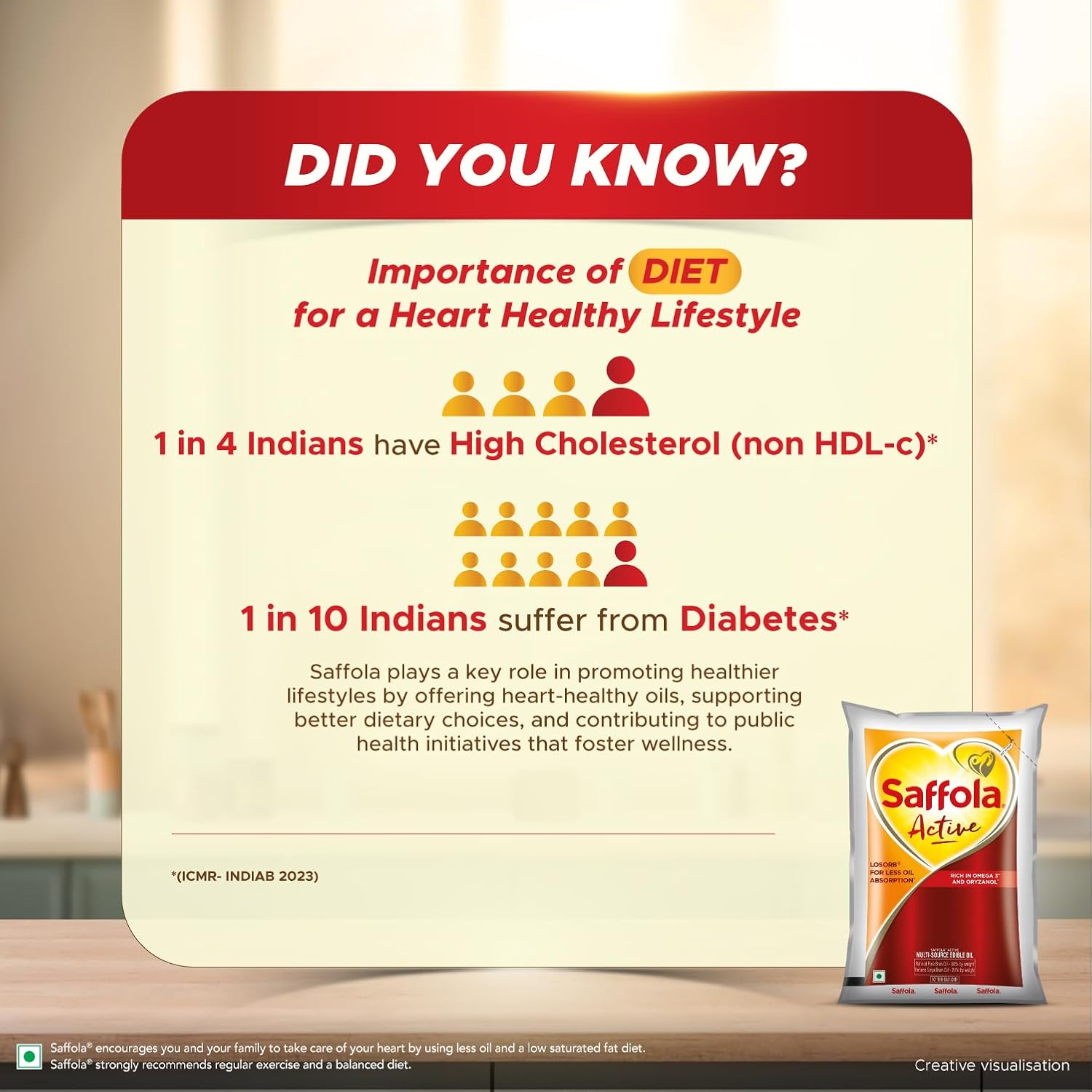 Saffola Active Refined Cooking oil | Rich in Omega 3 & Oryzanol | Multi-Source Edible Rice Bran & Soyabean oil | 930ml / 850g pouch