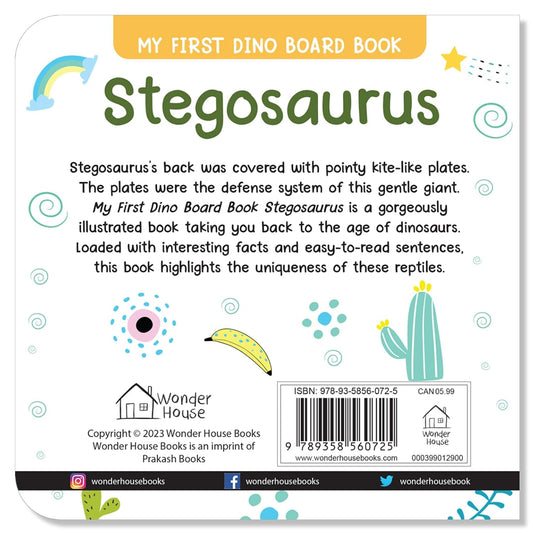 Stegosaurus – My First Dino Board Book: Illustrated Dinosaur Picture Book for Kids  | Board Book