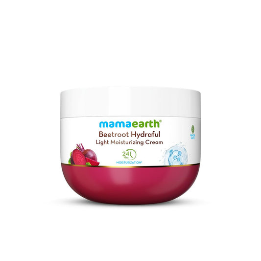 Mamaearth Beetroot Hydraful Light Moisturizing Cream with Beetroot & Hyaluronic Acid For Hydrated Pink Glow - 200 gm