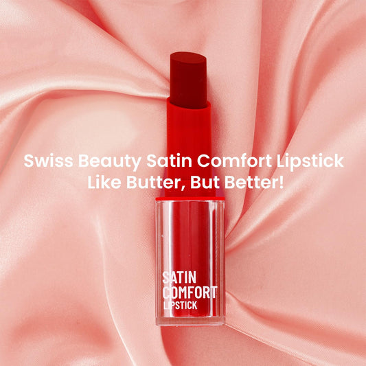 Swiss Beauty Satin Comfort Lipstick | Ultra-Hydrating | Highly Pigmented | Smooth Glide | Satin Matte Finish | One-Swipe Application | Shade- 5 Vintage Pink, 3gm Visit the SWISS BEAUTY Store