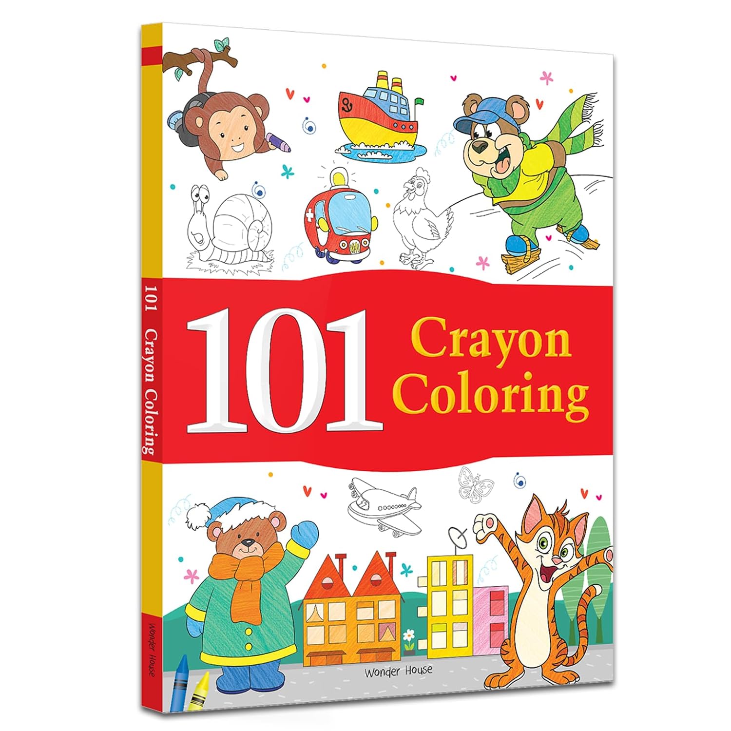 101 Crayon Coloring: Fun Activity Book for Children | Spark Creativity & Motor Skills | Hardcover