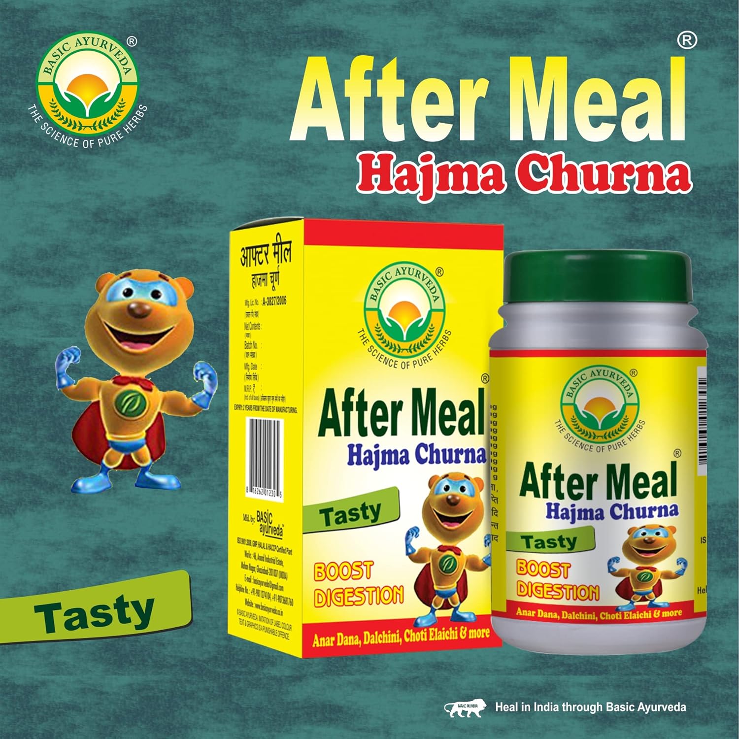 Basic Ayurveda After Meal Hajma Churna 40g For digestion, abdominal disorders, gastrointestinal diseases