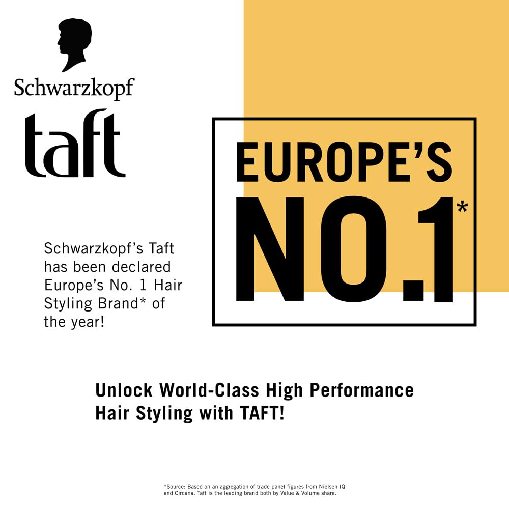 Schwarzkopf Taft Wet Hair Gel, 24-hour wet look effect, Extra Hold 3 with no stickiness