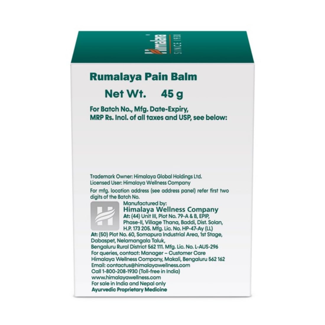 Himalaya Herbals Rumalaya Pain Balm, Strong - 45 gm