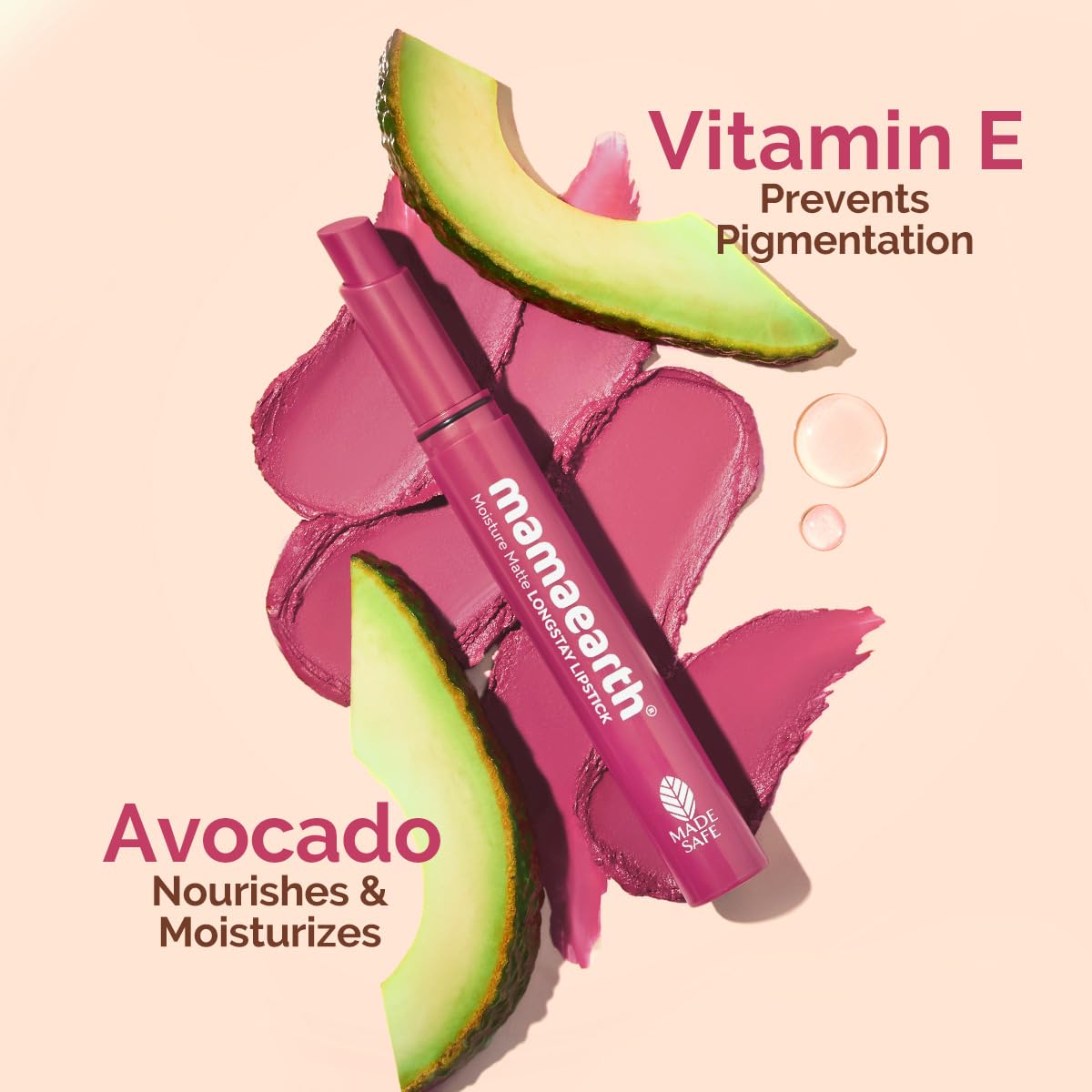 Mamaearth Moisture Matte Long Stay Lipstick-Candyfloss Pink - 2 gm