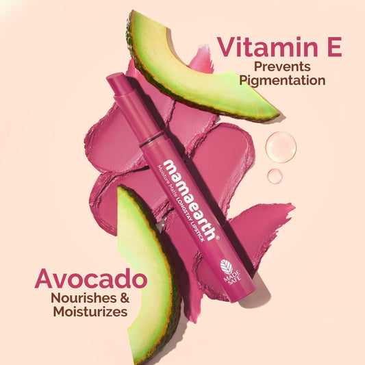 Mamaearth Moisture Matte Long Stay Lipstick-Candyfloss Pink - 2 gm