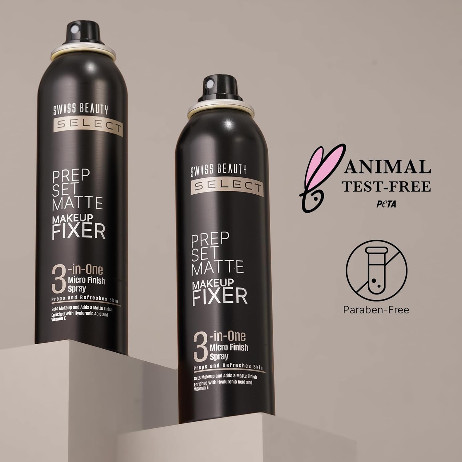 Swiss Beauty Prep Set Matte Makeup Fixer | Natural Matte Finish | With Vitamin E and Hyaluronic Acid | Long Lasting | 3-in-1 micro-fine spray | 120ml