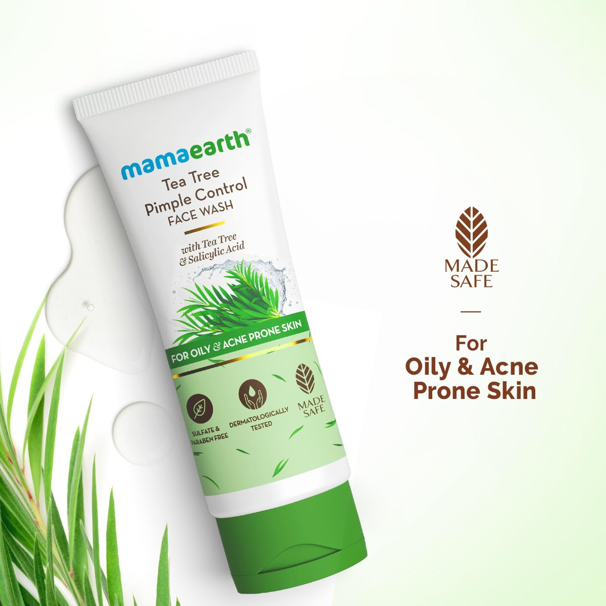 Mamaearth Tea Tree Pimple Control, Anti Acne Face Wash with Tea Tree & Salicylic for Oily & Acne-Prone Skin - 100 ml