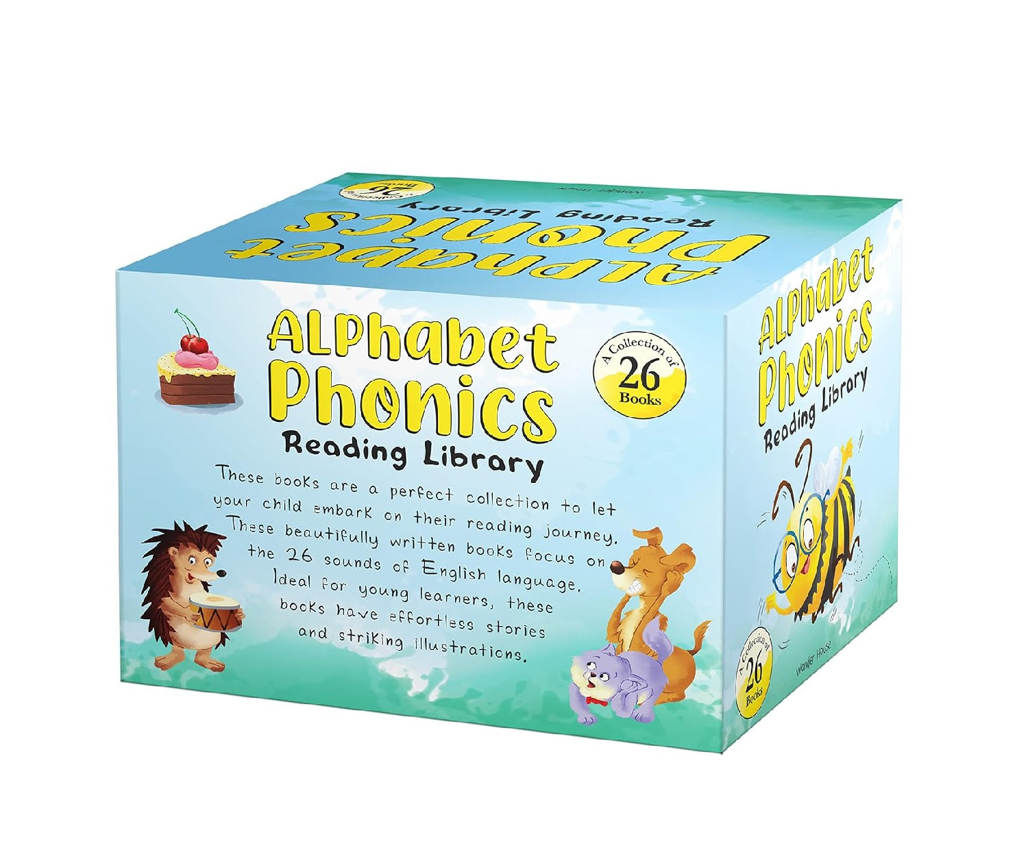 Alphabet Phonics – Reading Library for Children (Boxset of 26 Books): A–Z Phonics Readers with Sight Words, Rhymes & Fun Stories | Early Reading Box Set for Kids Learning to Read | Ages 3–6 Years Board book