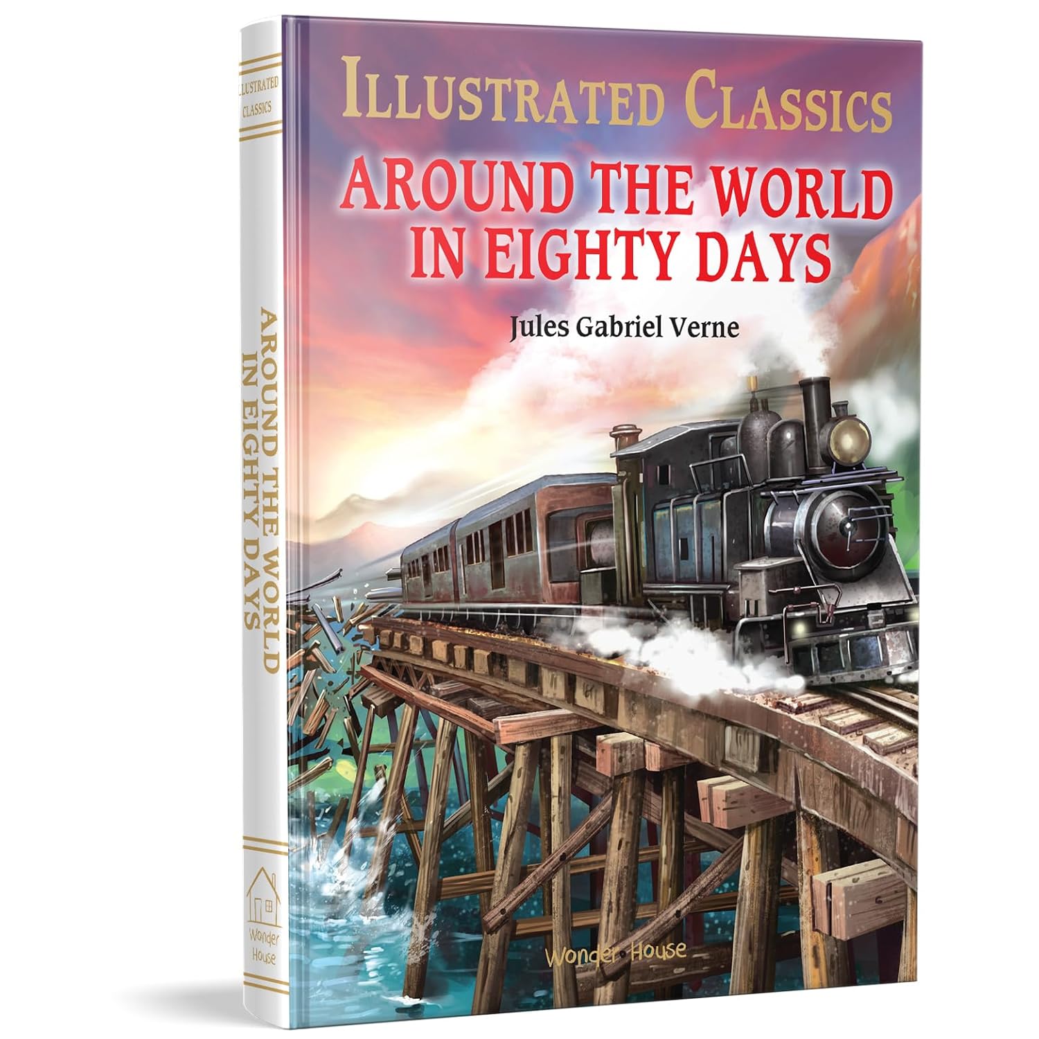 Around The World In 80 Days: Abridged Novels With Review Questions Hardcover  Book