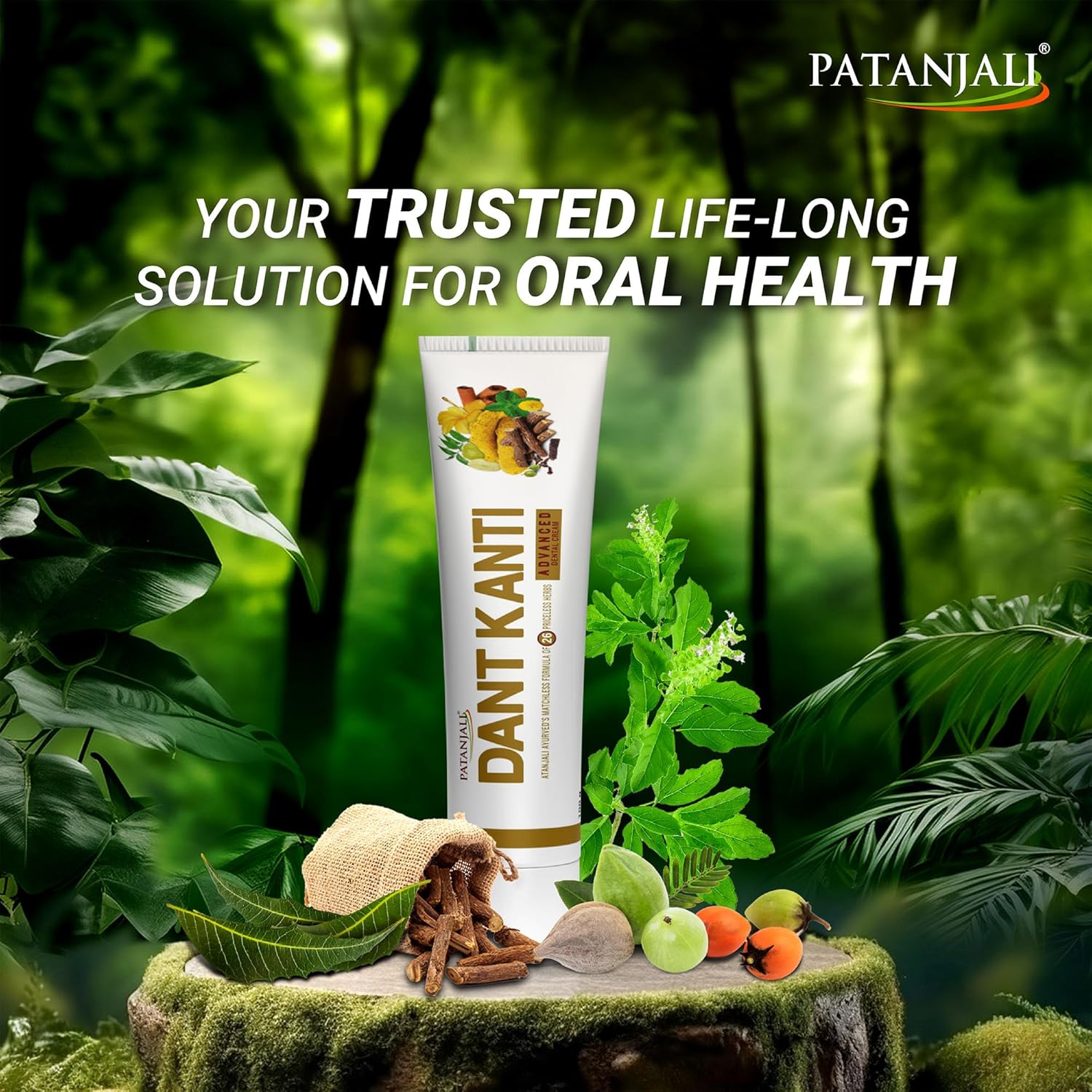 Patanjali Dant Kanti Advance Dental Cream for Sensitivity Relief, Eliminates Bad Breath (100g)