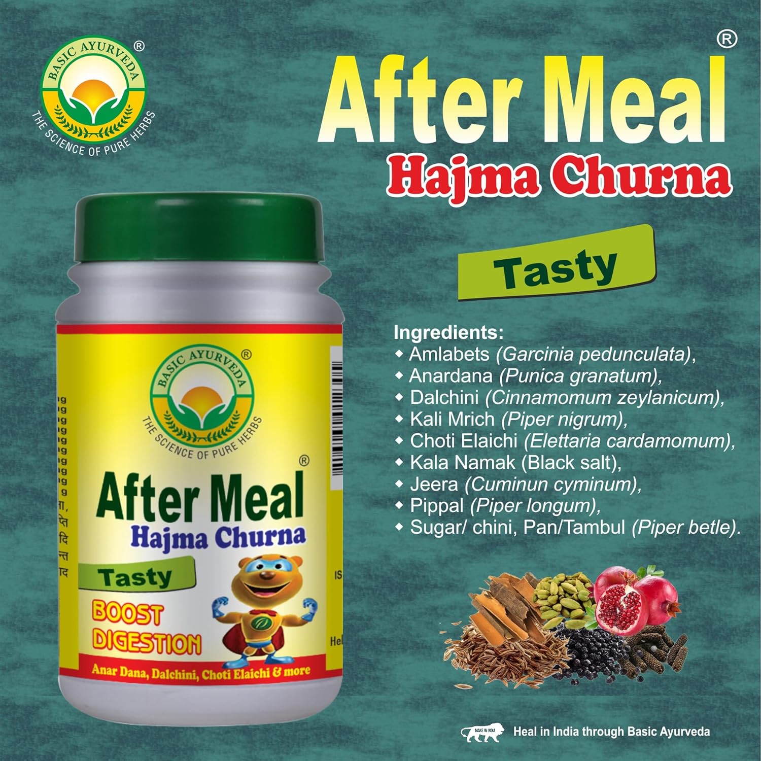 Basic Ayurveda After Meal Hajma Churna 40g For digestion, abdominal disorders, gastrointestinal diseases