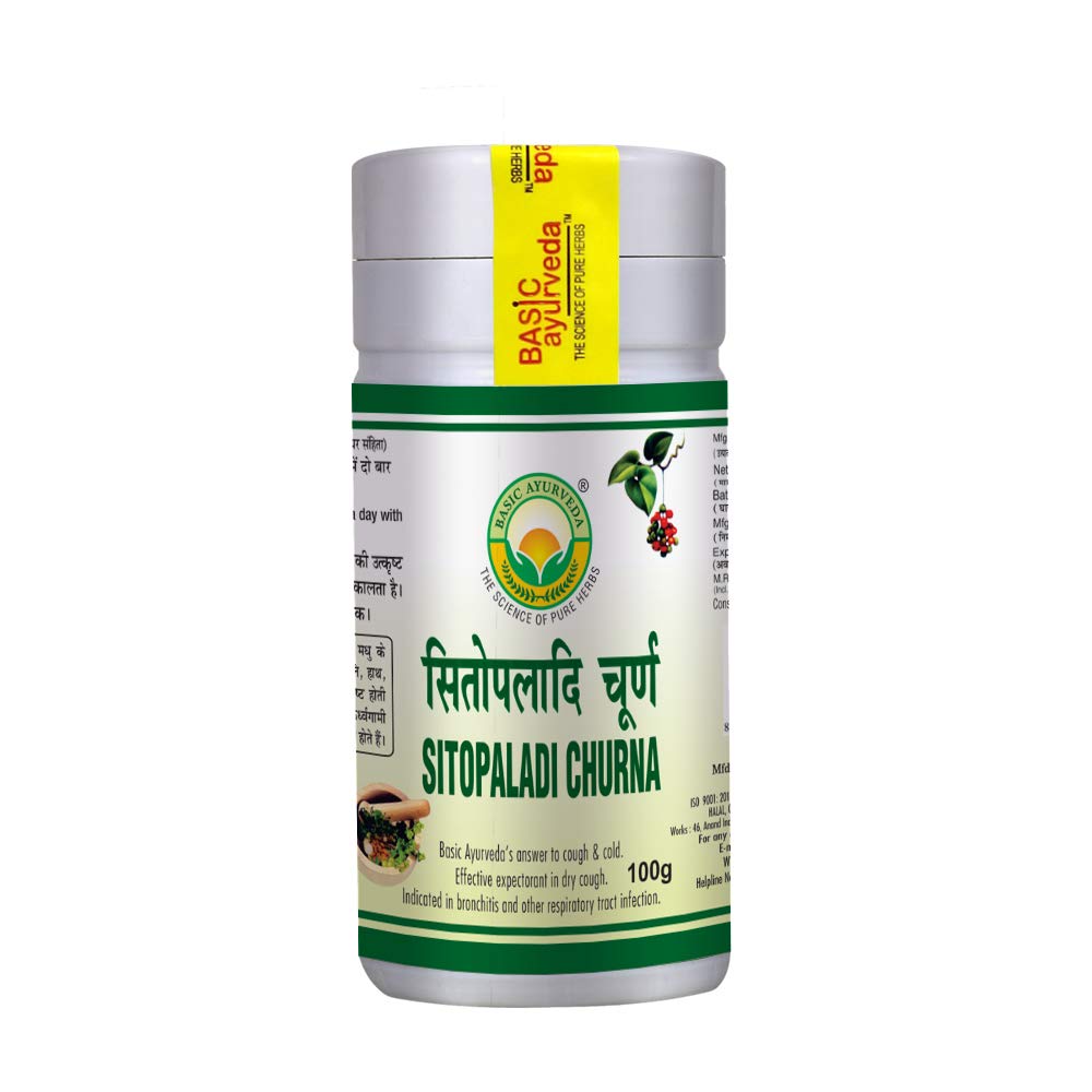 Basic Ayurveda Sitopaladi Churna – 100 gm For cough, cold and fever, abdominal pain, respiratory infections