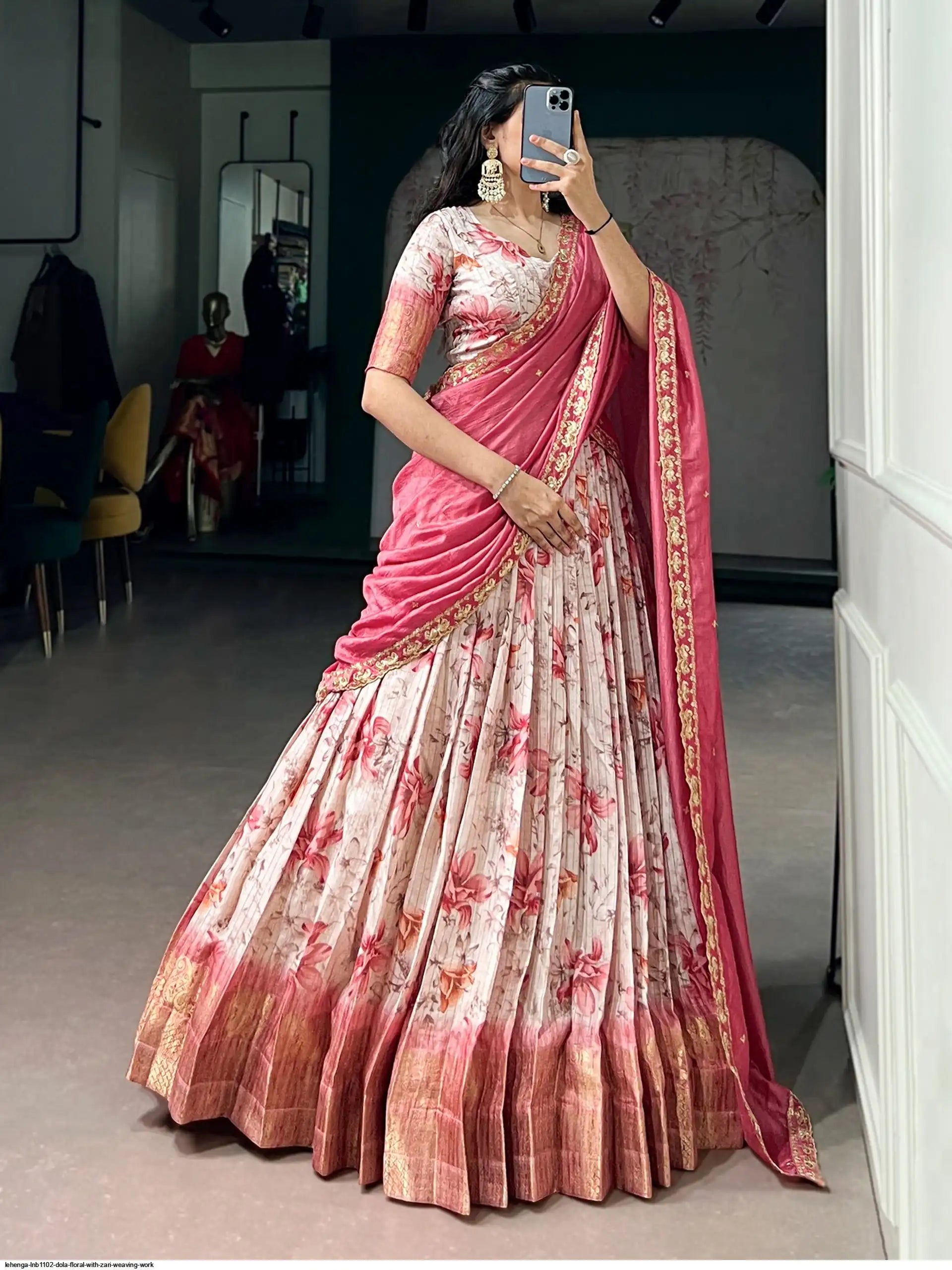 LEHENGA LNB1102 DOLA FLORAL WITH ZARI WEAVING WORK 3