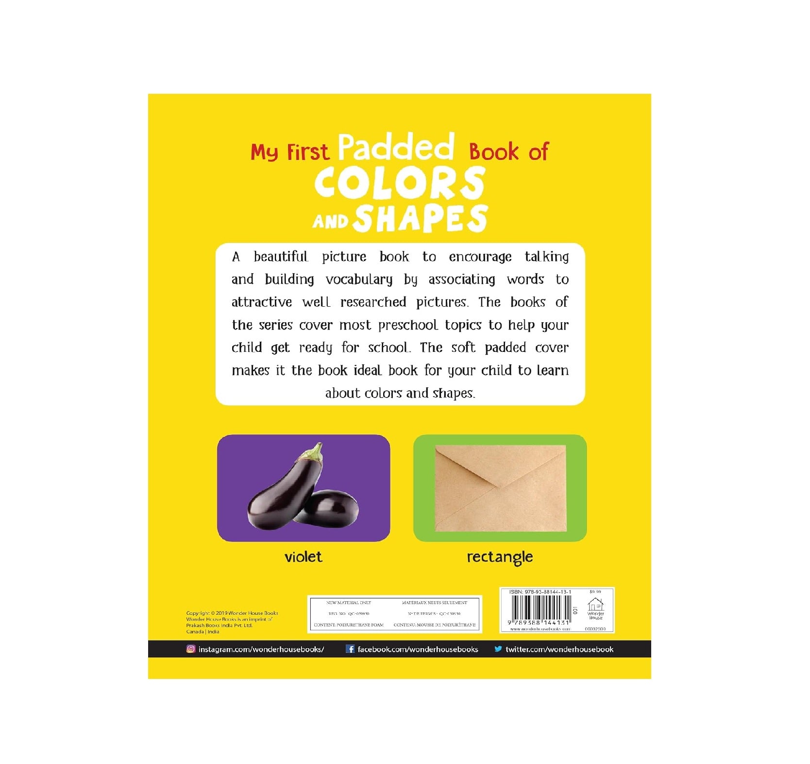 My First Padded Book of Colors and Shapes: Early Learning Board Book for Kids | Durable Padded Board Book | Hardcover
