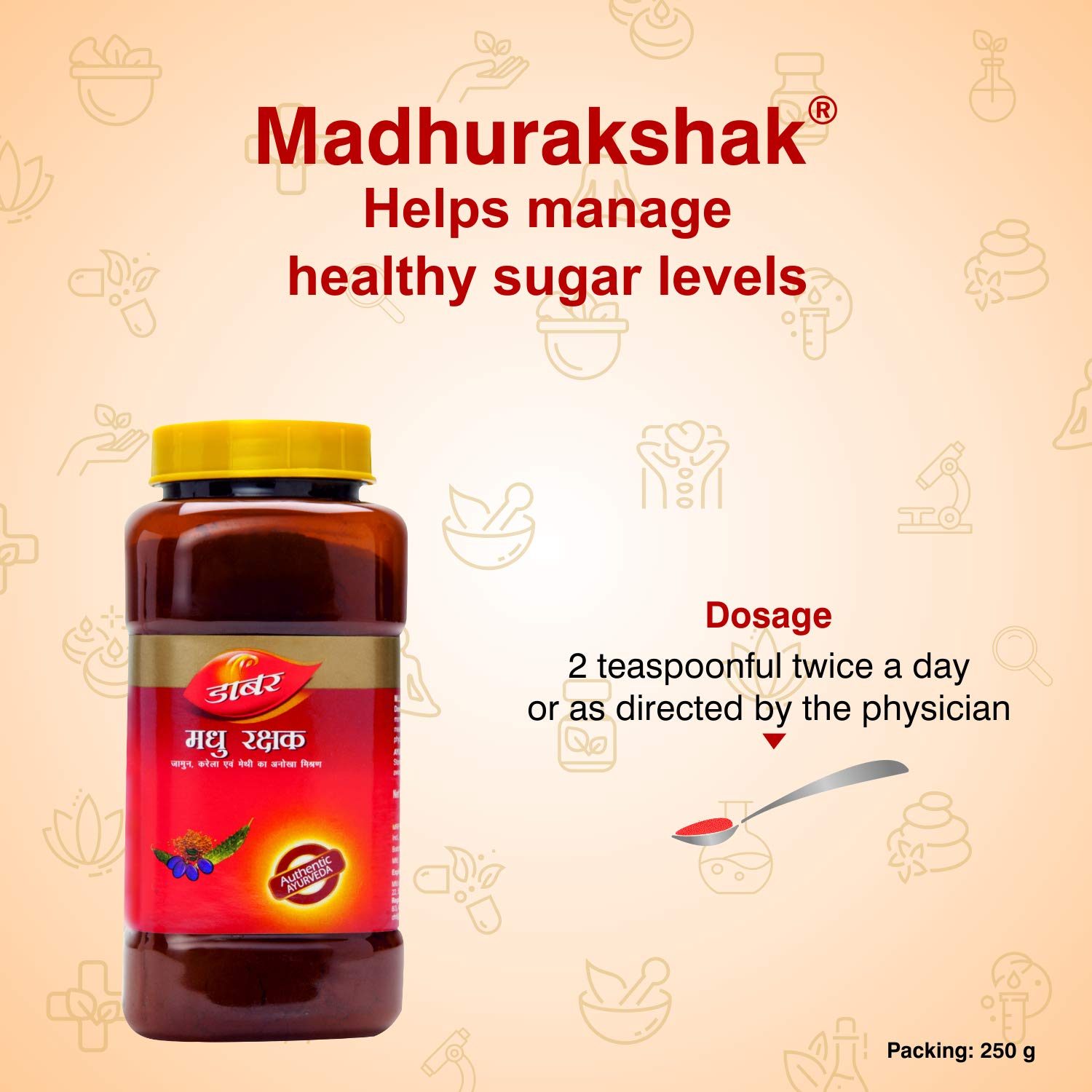 Dabur Ayurvedic Madhu Rakshak Churna (250g) for healthy blood sugar levels