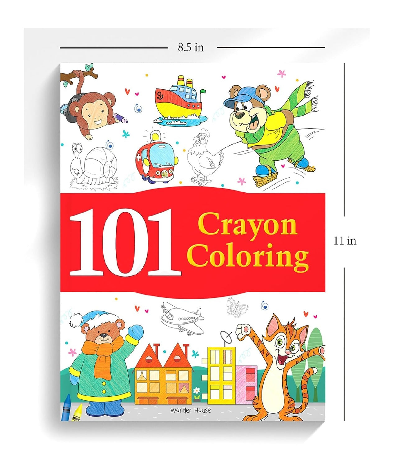 101 Crayon Coloring: Fun Activity Book for Children | Spark Creativity & Motor Skills | Hardcover