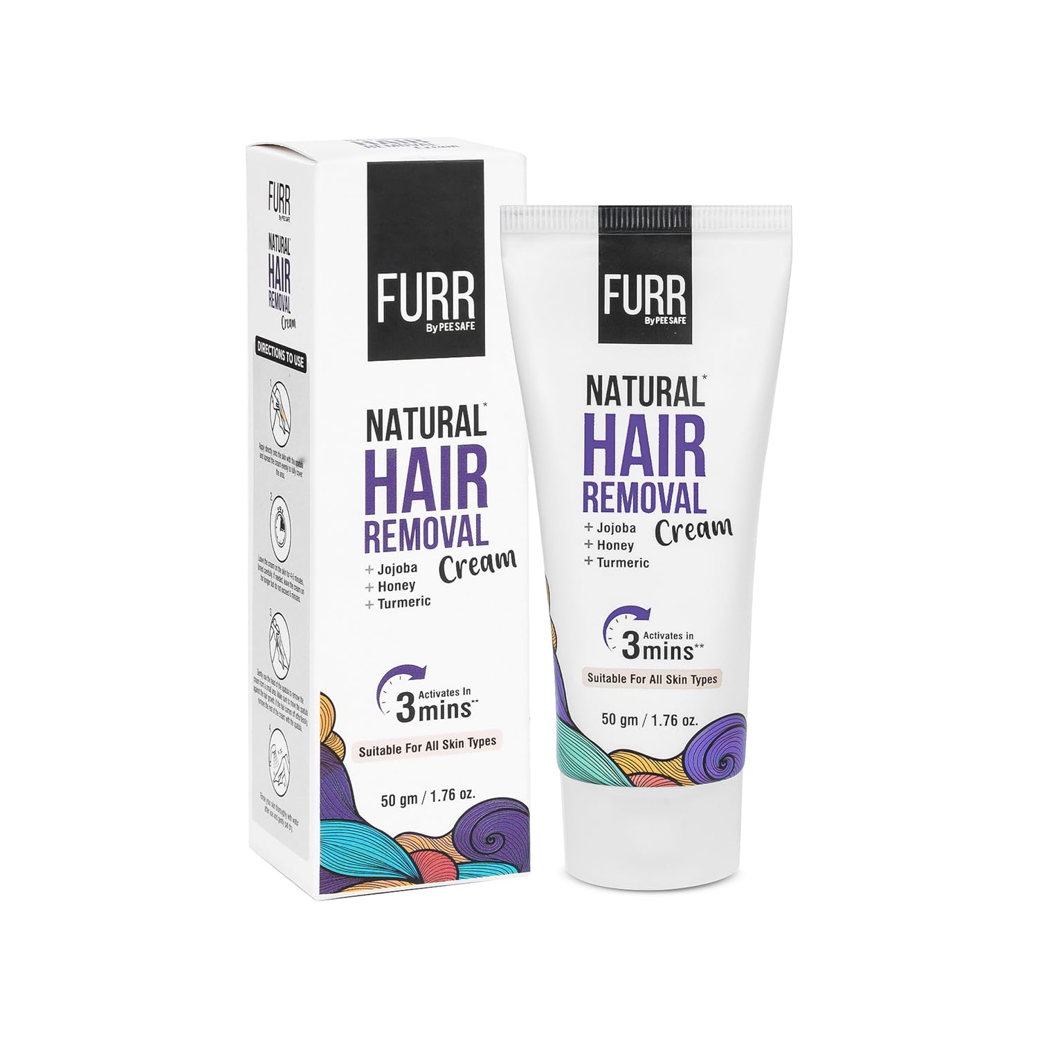FURR Natural Hair Removal Cream -100gm For hydrated skin, Removing Hair