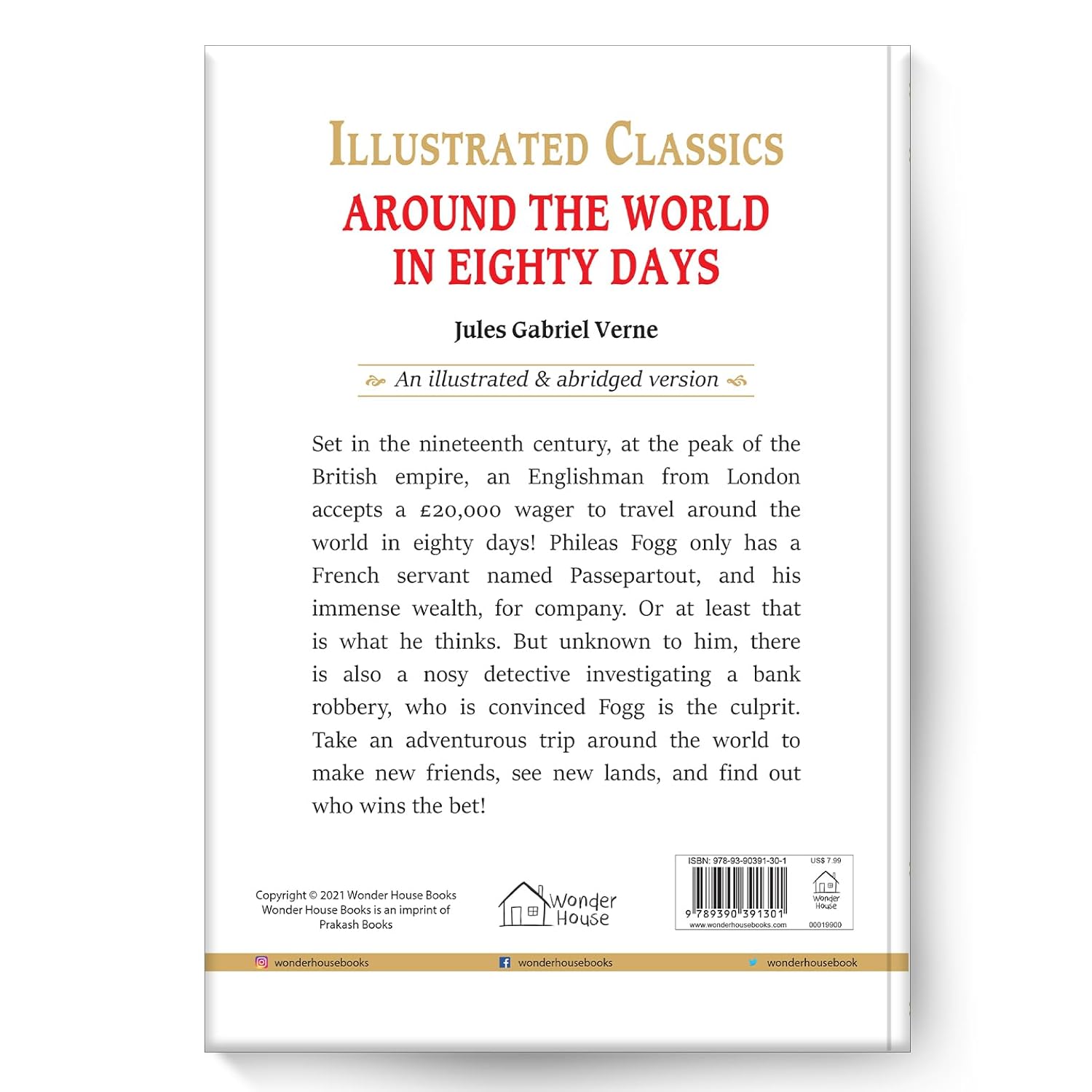 Around The World In 80 Days: Abridged Novels With Review Questions Hardcover  Book