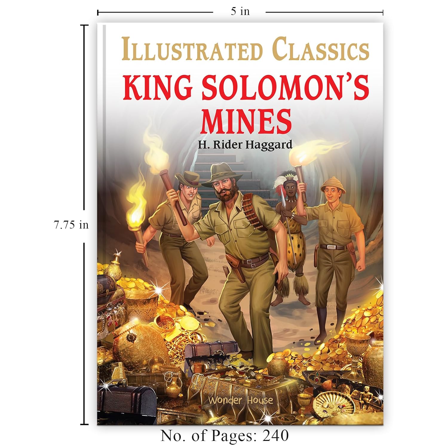 King Solomon's Mines : Illustrated Abridged Children Classics English Novel with Review Questions Hardcover  Book