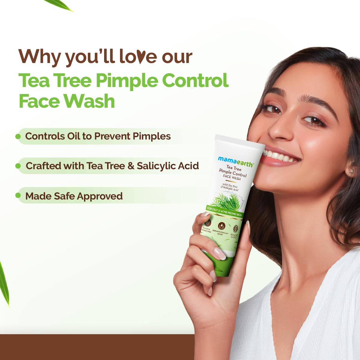 Mamaearth Tea Tree Pimple Control, Anti Acne Face Wash with Tea Tree & Salicylic for Oily & Acne-Prone Skin - 100 ml