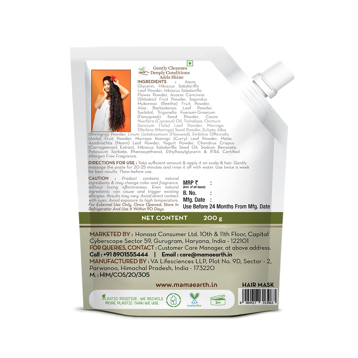 Mamaearth Kerala Thaali Cleansing Hair Mask with Power of 12 Herbs for Thick & Long Hair - 200 gm