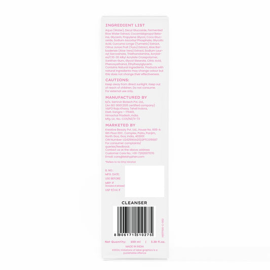 Hyphen Rice Water Brightening Daily Cleanser To Brighten Skin & Reduces Dark Spots - 100ml