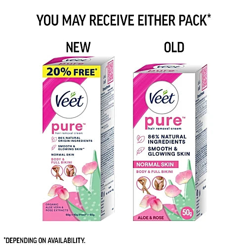 Veet Pure Hair Removal Cream - Normal Skin, For Women, 50 g