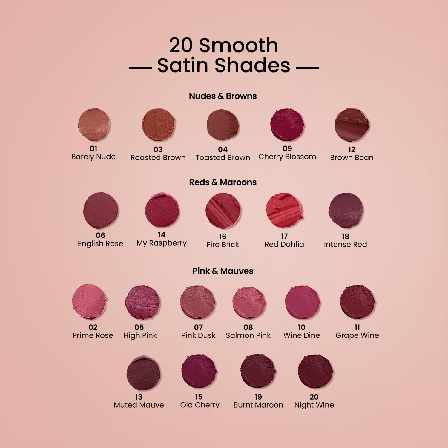 Swiss Beauty Satin Comfort Lipstick | Ultra-Hydrating | Highly Pigmented | Smooth Glide | Satin Matte Finish | One-Swipe Application | Shade- 9 Cherry Blossom, 3gm