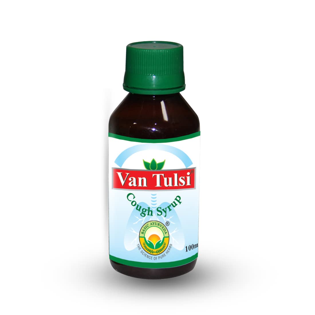 Basic Ayurveda Van Tulsi Cough Syrup 100 ml For Chest Congestion, Cough, sinusitis, and congestion