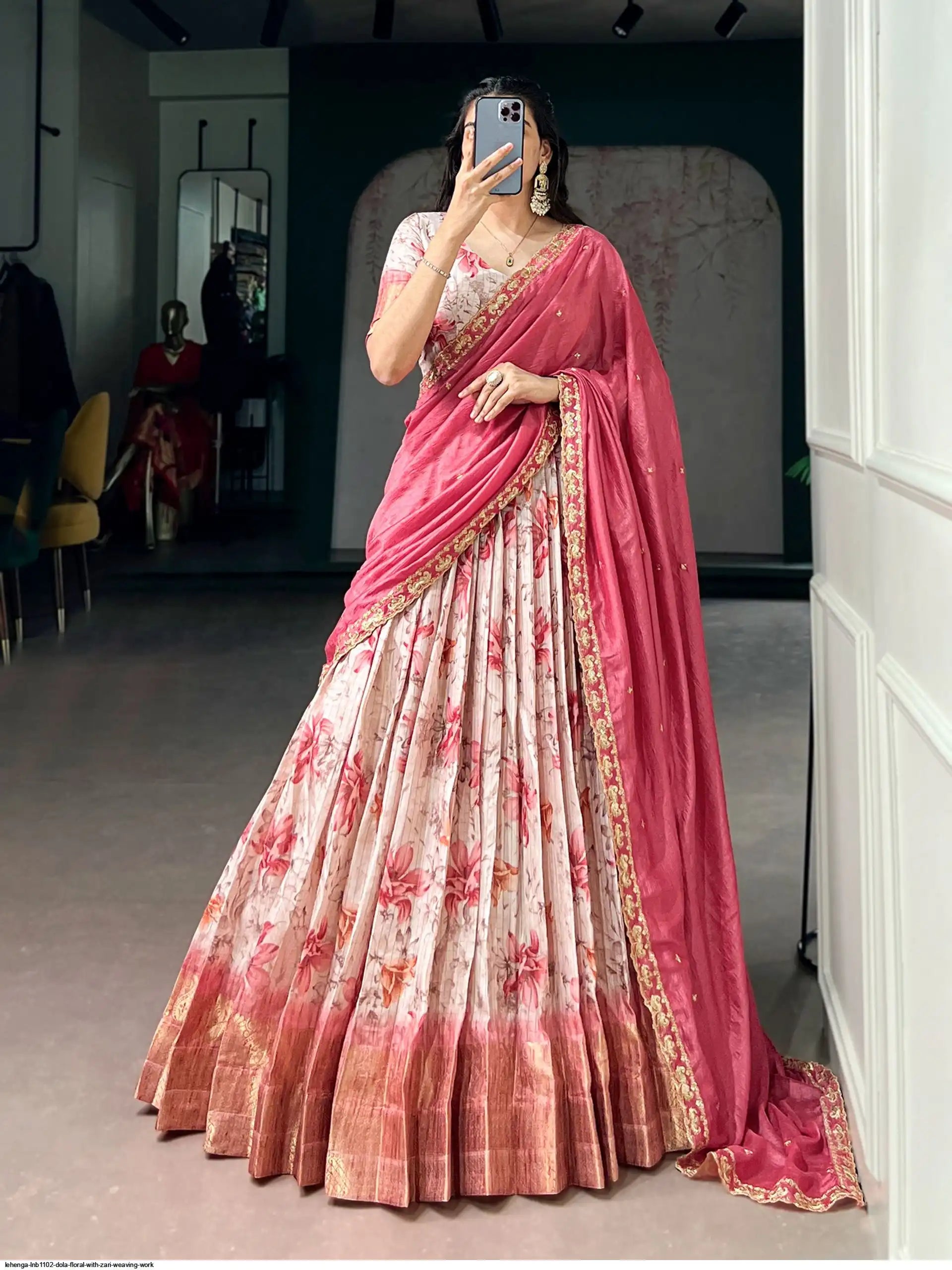 LEHENGA LNB1102 DOLA FLORAL WITH ZARI WEAVING WORK 3