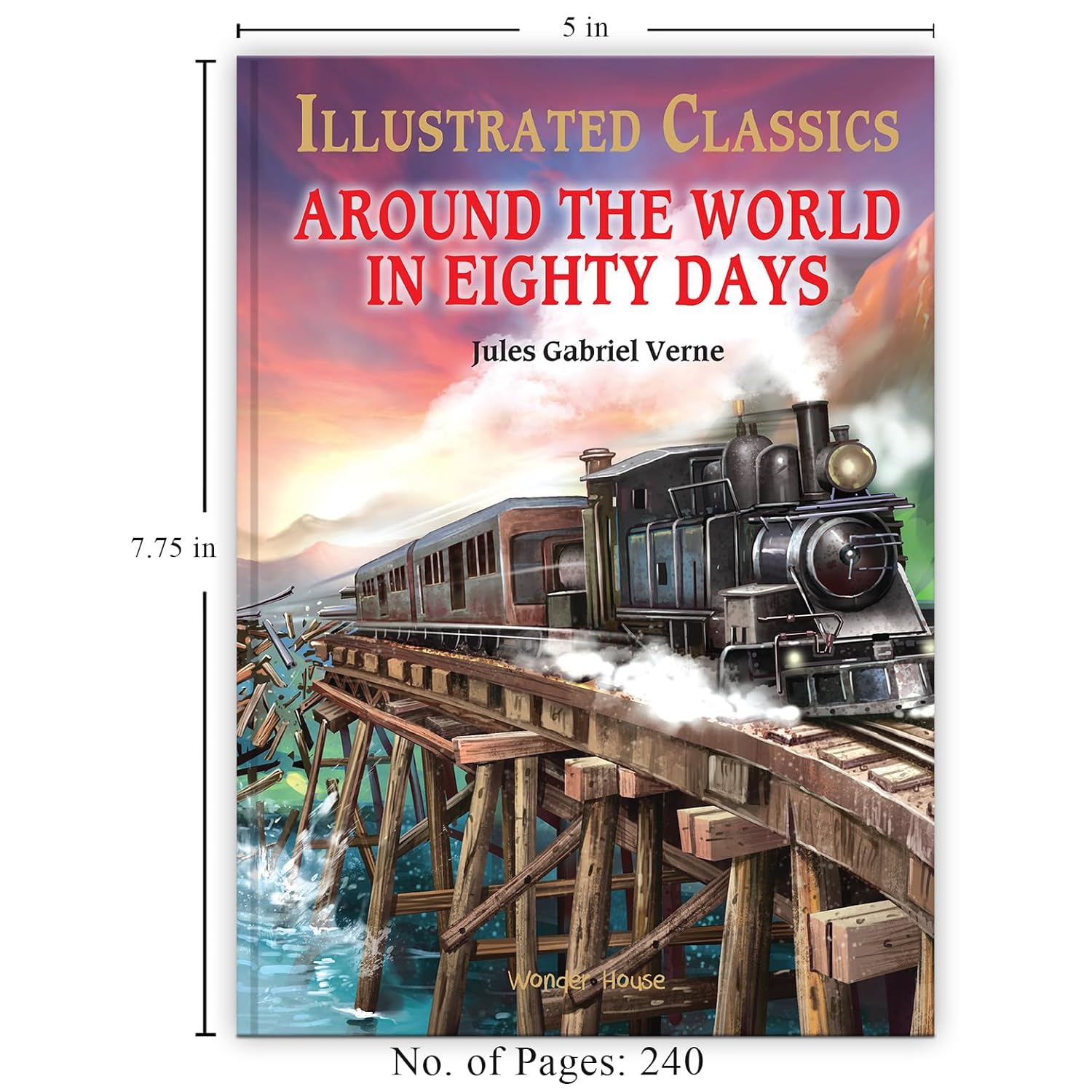 Around The World In 80 Days: Abridged Novels With Review Questions Hardcover  Book