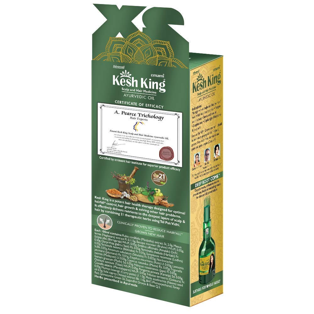 Emami Kesh King Ayurvedic Scalp And Medicine Grows New Hair Reduces Hair fall Capsule (4 Box X 30) + Hair Oil (100 ml)