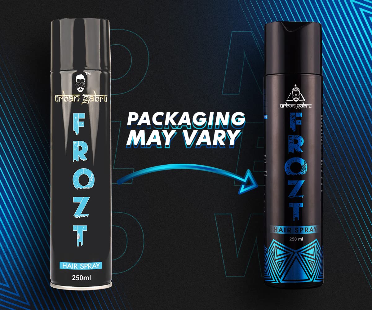 UrbanGabru Frozt Hair Setting Spray (250 ml)|Hair Styling Spray| Extreme Hold for Men| Non Sticky | Fast Drying