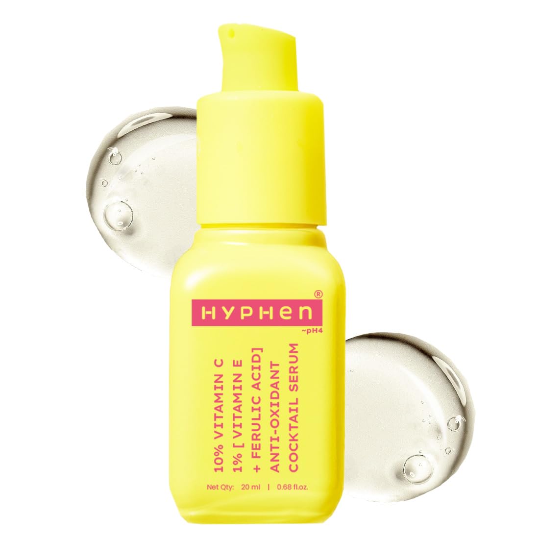 Hyphen 10% Vitamin C Serum with 1% Vitamin E & Ferulic Acid, Brightens & Fade Dark Spots (20ml)