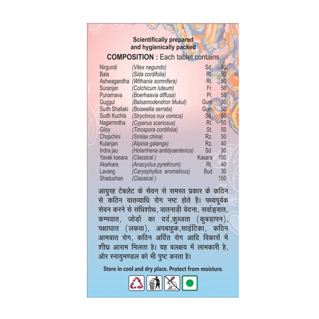 Basic Ayurveda Ayurh Tablet 40 Tablets For rheumatoid arthritis, osteoarthritis, joint inflammation