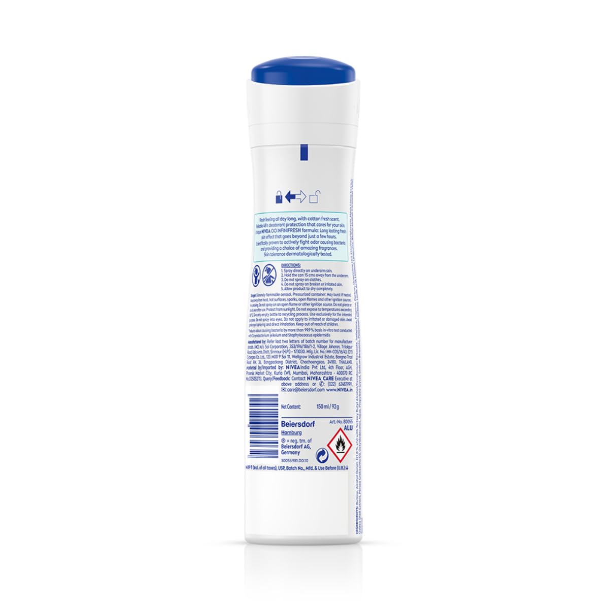 NIVEA Fresh Comfort Deodorant, 150ml | 48 H Smooth & Beautiful Underarms