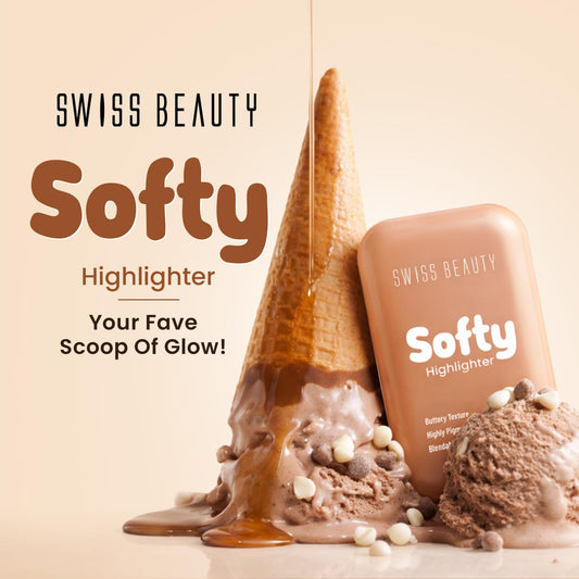 Swiss Beauty Softy Highlighter | Buttery Texture | Blendable | Highly Pigmented | Long-Lasting | Travel-Friendly | 7g, Shade- 2. Hazelnut
