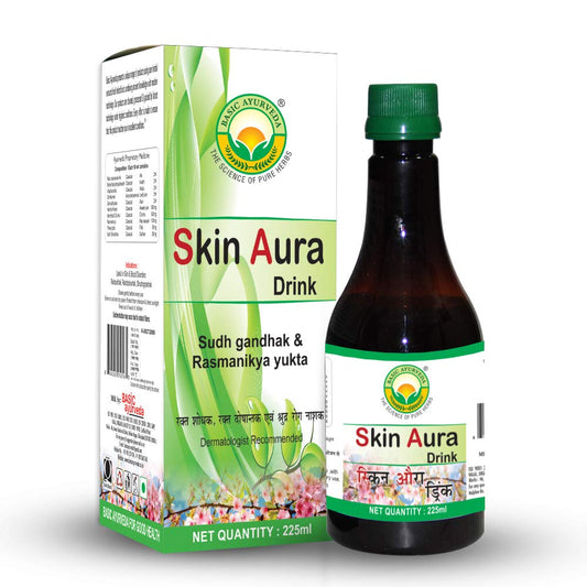 Basic Ayurveda Skin Aura Drink 255 ml For pimples and acne, dark spot, ring worms