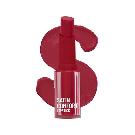 Swiss Beauty Satin Comfort Lipstick | Ultra-Hydrating | Highly Pigmented | Smooth Glide | Satin Matte Finish | One-Swipe Application | Shade- 16 Fire Brick, 3gm