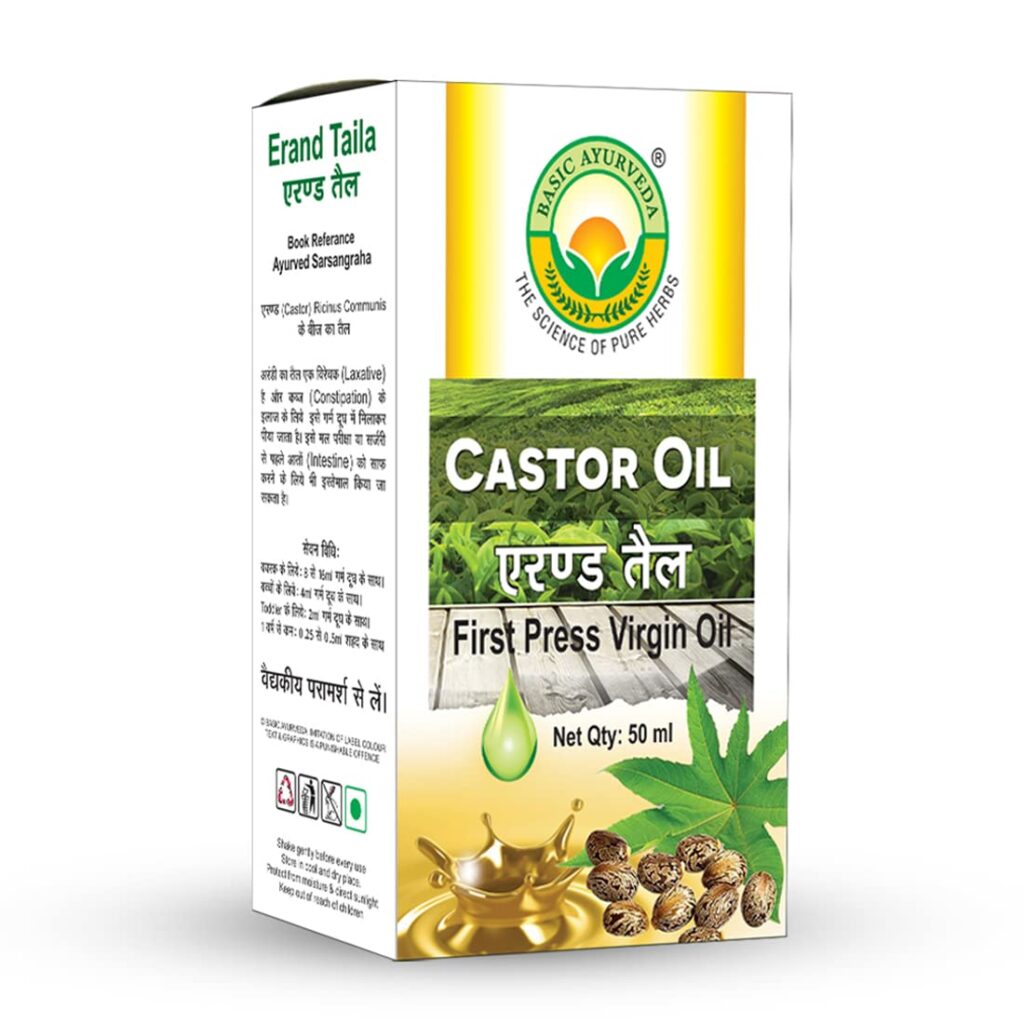 Basic Ayurveda Castor Oil | 50 ml For constipation, wounds, moisturize skin
