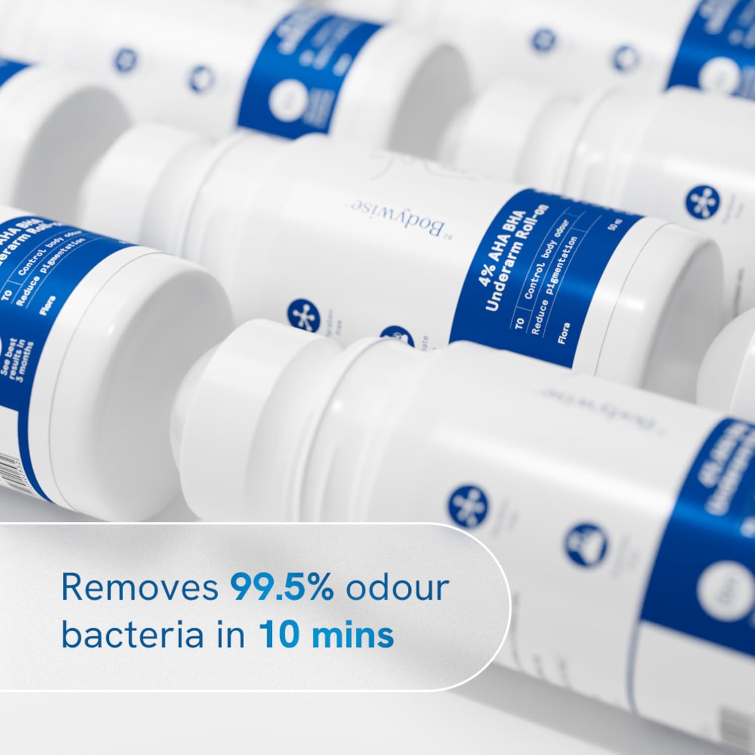 BeBodywise 4% AHA BHA Underarm Roll On For Reduce Pigmentation - Flora Fragrance - 50 ml