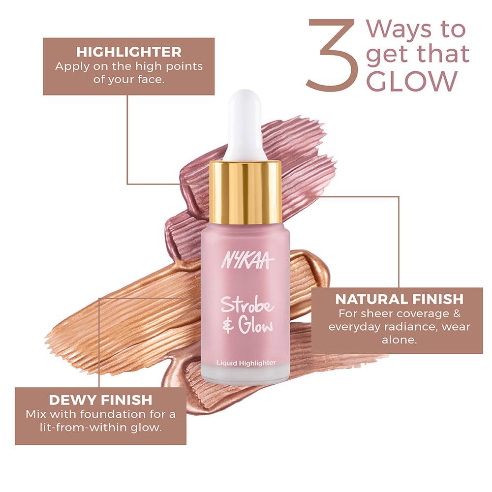 Nykaa Strobe & Glow Liquid Cream Highlighter - Glazed Bronze